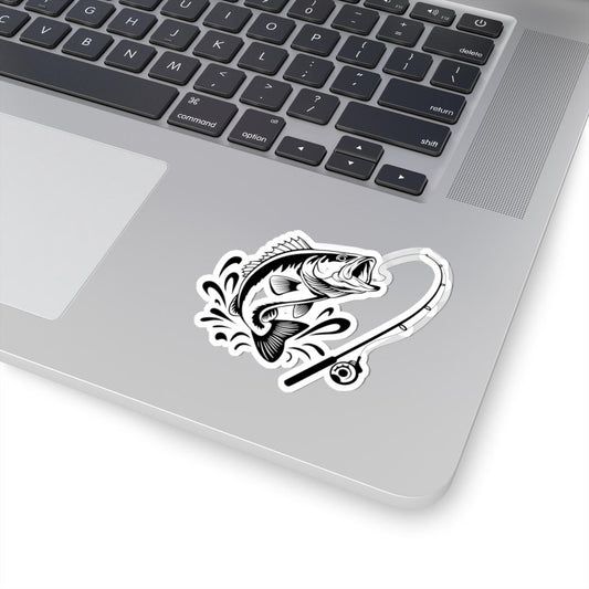 Bass Fishing Sticker: Jumping Fish Vinyl Decal for Outdoor Gear