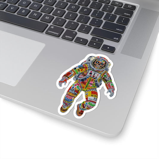 ColorFlow | Pop Art Graffiti Skull Astronaut Sticker | Rebellious Space Vinyl Decal for Creatives