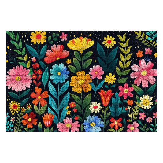 Floral Wooden Jigsaw Puzzle: Basswood Garden Art