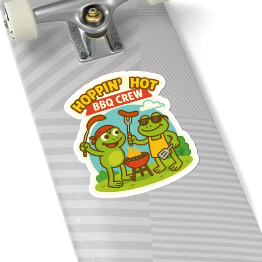 Frog BBQ Crew Sticker | Funny Waterproof Vinyl Decal