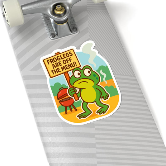 Funny BBQ Frog Sticker | Froglegs Off The Menu Vinyl Decal