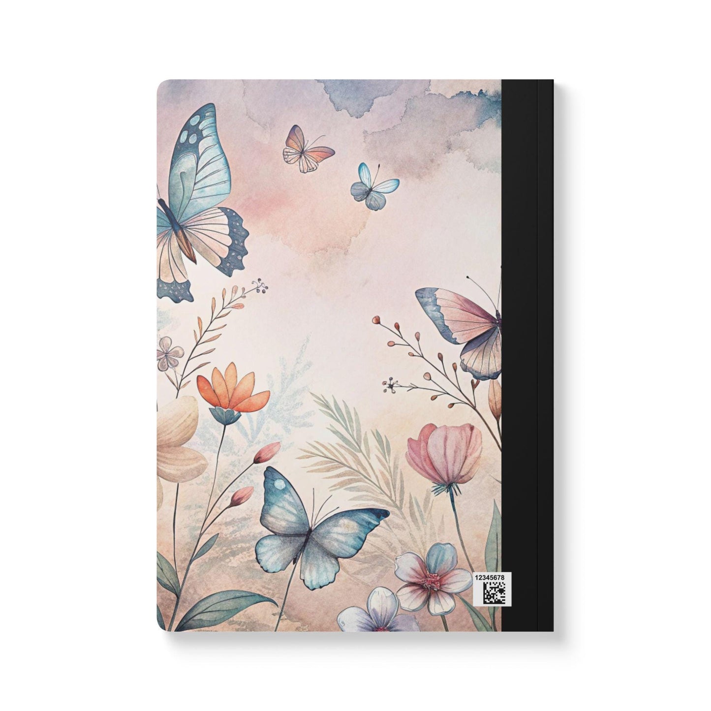 Butterfly Floral Composition Notebook: Pastel Sky Garden Journal