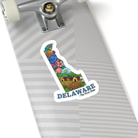 ColorFlow | Delaware Vinyl Sticker | The First State Decal | Waterproof Durable | Made in USA | Cute Art | Laptop Water Bottle