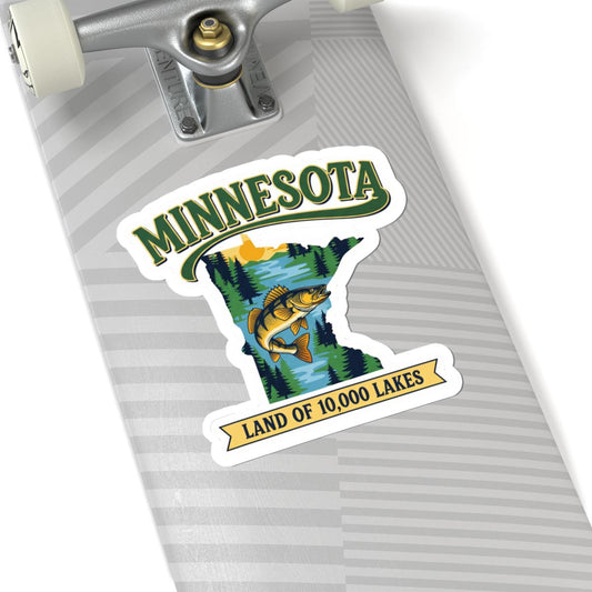 ColorFlow | Minnesota Vinyl Sticker | Land of 10000 Lakes Decal | Waterproof Durable | Made in USA | Fishing Art | Laptop Water Bottle