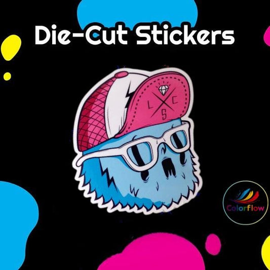 ColorFlow | Personalized Vinyl Stickers | Glossy Matte | Custom Die Cut | Circle Square Rectangle | Waterproof Outdoor Use