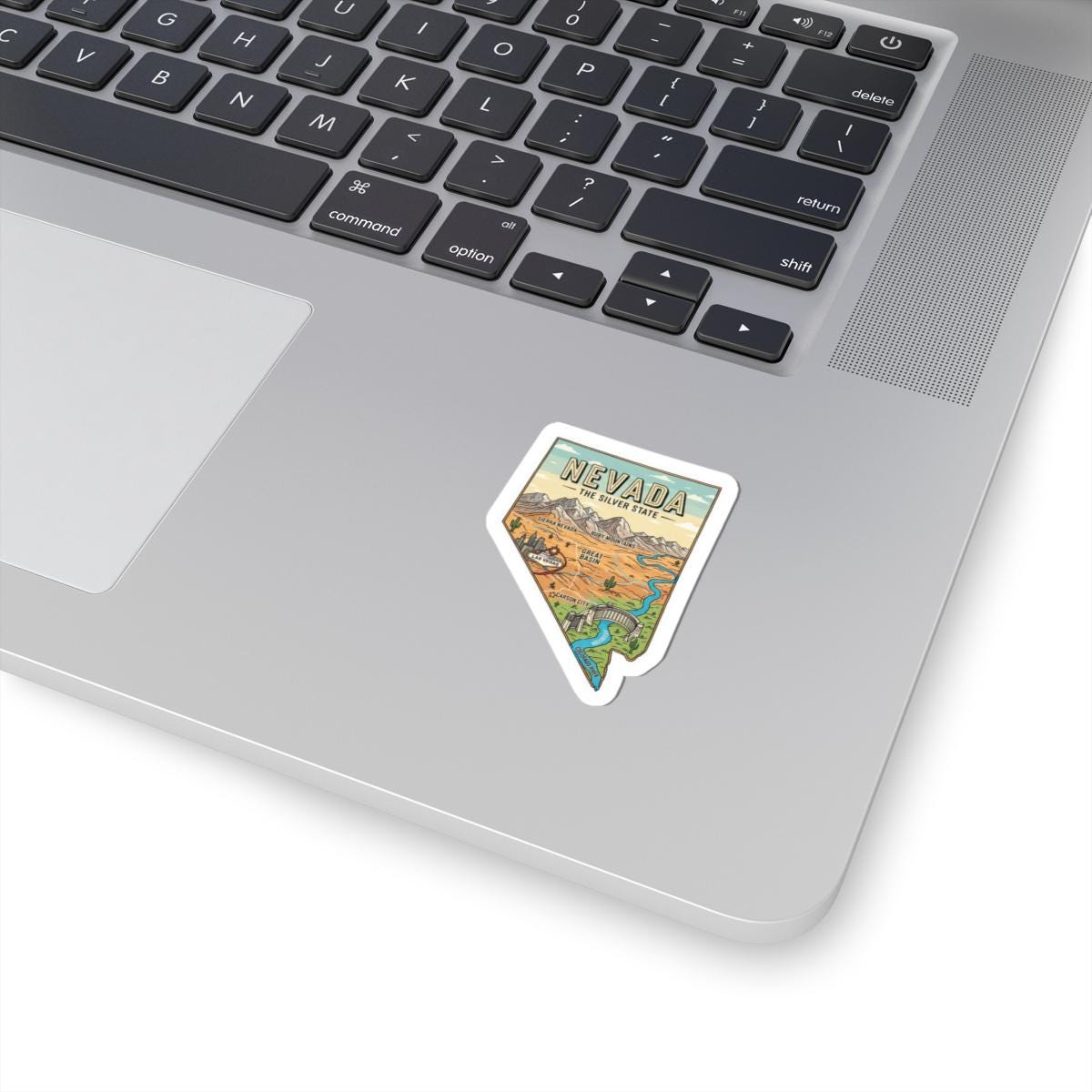 Nevada Vinyl Sticker: Silver State Topography Art - Waterproof Decal