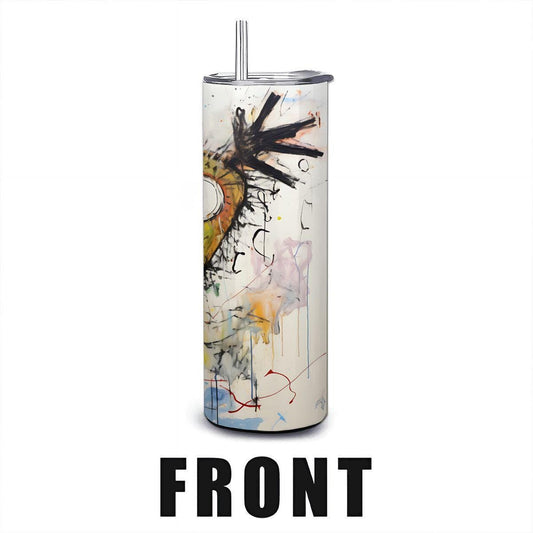 ColorFlow | Wild Abstract Dog Art Tumbler | 20oz Stainless Steel Travel Cup | Bright Funny Gift for Dog Lovers | Hot Cold Mug