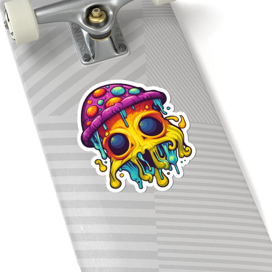 ColorFlow | Drippy Psychedelic Mushroom Vinyl Sticker | Waterproof Art Decal for Laptops Water Bottles Journals Decor