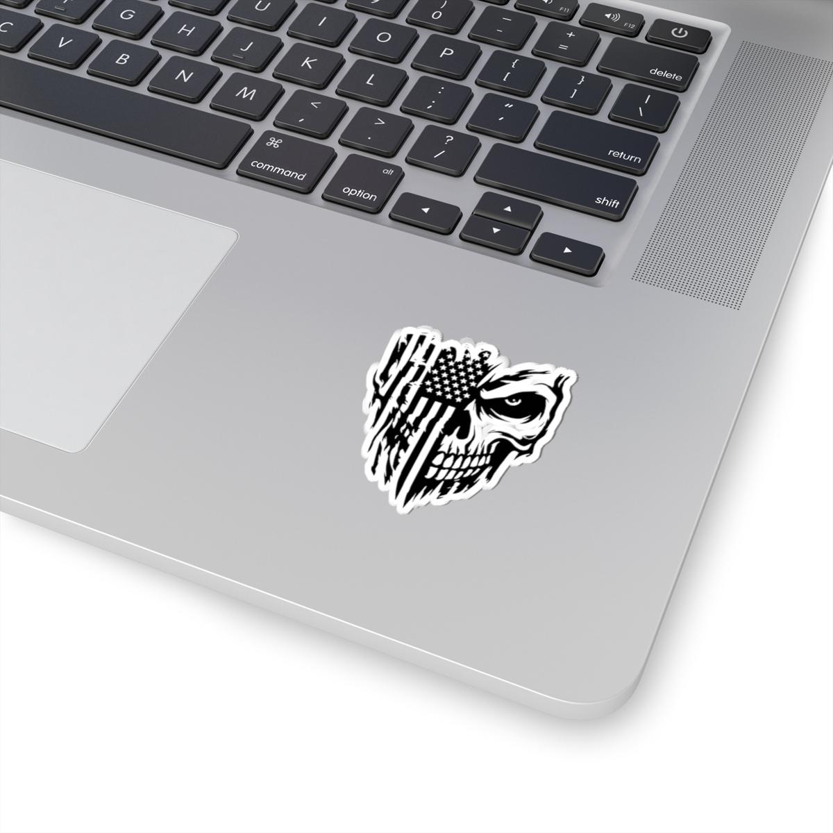 ColorFlow | American Flag Skull Vinyl Sticker for Water Bottles Laptops Cars | Patriotic Skull Art Waterproof Decal