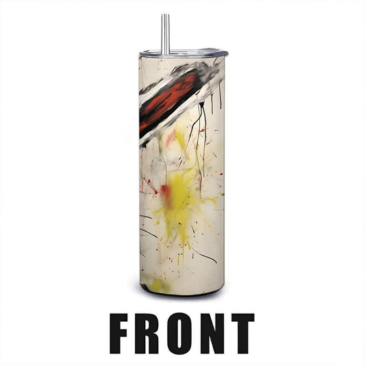 ColorFlow | Doodle Rabbit Art Tumbler | 20oz Stainless Steel Travel Cup | Funny Bunny Coffee Mug | Artistic Gift for Animal Lovers
