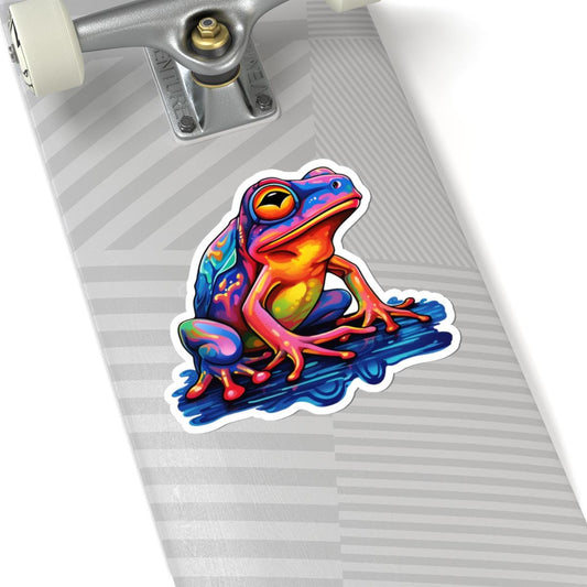 ColorFlow | Electric Frog Vinyl Sticker | Waterproof Vibrant Art Decal for Laptops Water Bottles Journals and Decor