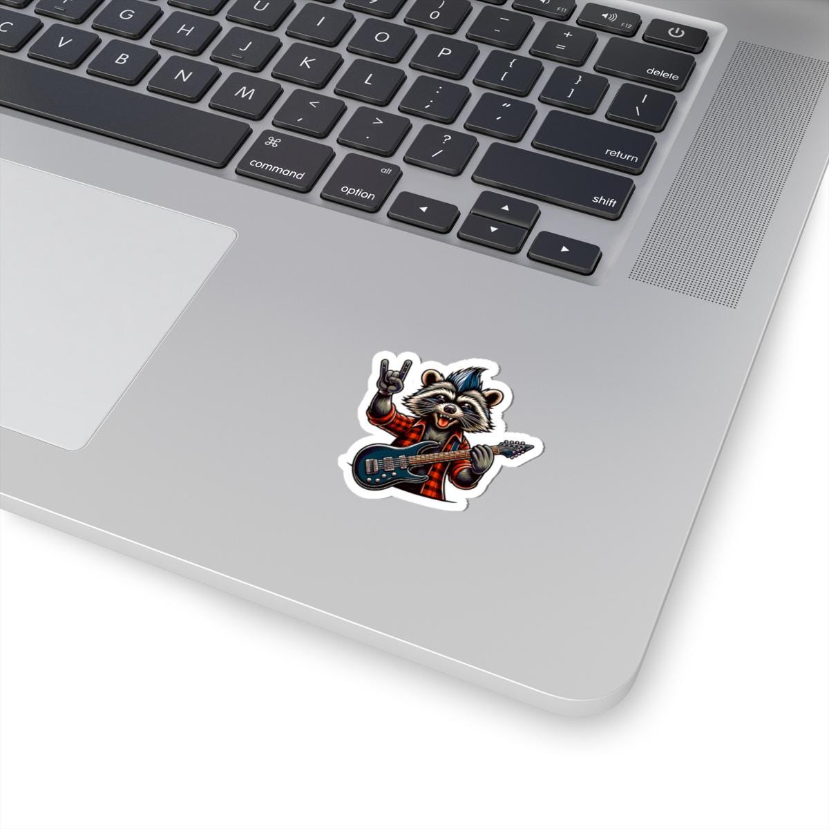 ColorFlow | Rocker Raccoon Vinyl Sticker for Water Bottles Laptops Cars | Cool Guitar Music Art Waterproof Decal