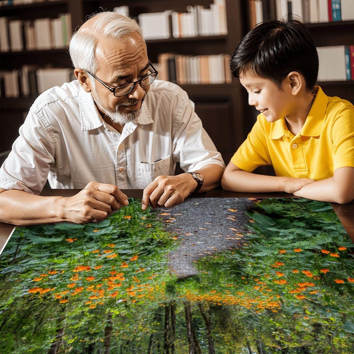 Forest Path Wooden Jigsaw Puzzle | Nature Art for Adults and Kids