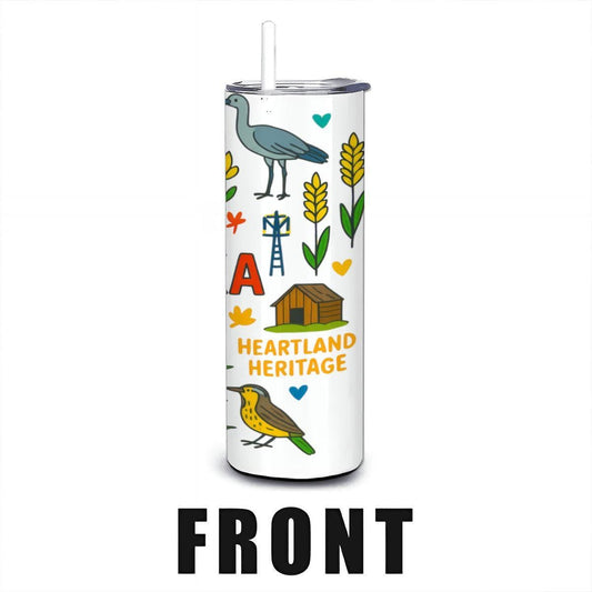 ColorFlow | Nebraska Cornhusker State Tumbler | Heartland Heritage | 20oz Stainless Steel Travel Mug with Straw