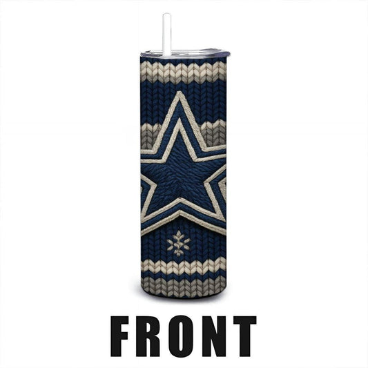 ColorFlow | Dallas Cowboys Inspired Seamless Sweater 20oz Skinny Tumbler with Straw