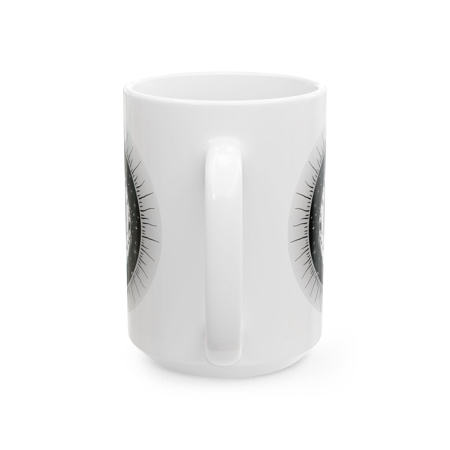 ColorFlow | Sun and Moon Mug | Celestial Duality 15oz Ceramic Coffee Cup | Spiritual Cosmic Art Mug Gift for Dreamers