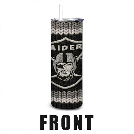 ColorFlow | Las Vegas Raiders Inspired Seamless Sweater 20oz Skinny Tumbler with Straw