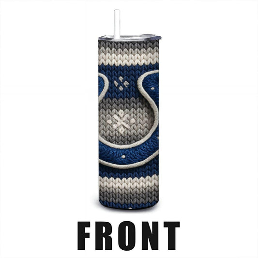 ColorFlow | Indianapolis Colts Inspired Seamless Sweater 20oz Skinny Tumbler with Straw
