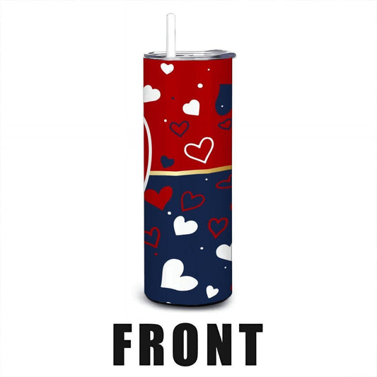 ColorFlow | Washington Inspired Nationals Hearts Straight Tumbler 20oz Stainless Steel Drinkware Optional Personalization