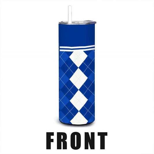 ColorFlow | Air Force Falcons Inspired 20oz Straight Stainless Tumbler | Blue Silver Military Pride | Personalization Optional