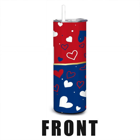 ColorFlow | Texas Inspired Rangers Hearts Straight Tumbler 20oz Stainless Steel Drinkware Optional Personalization