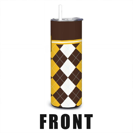 ColorFlow | Wyoming Cowboys Inspired 20oz Straight Tumbler | Brown Gold Western Spirit | Personalization Optional