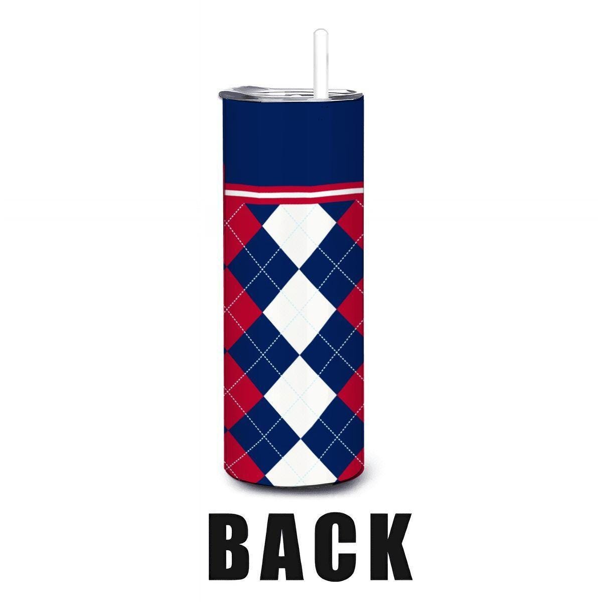 ColorFlow | Arizona Wildcats Inspired 20oz Straight Tumbler | Red Blue Diamond Pattern | Personalization Optional