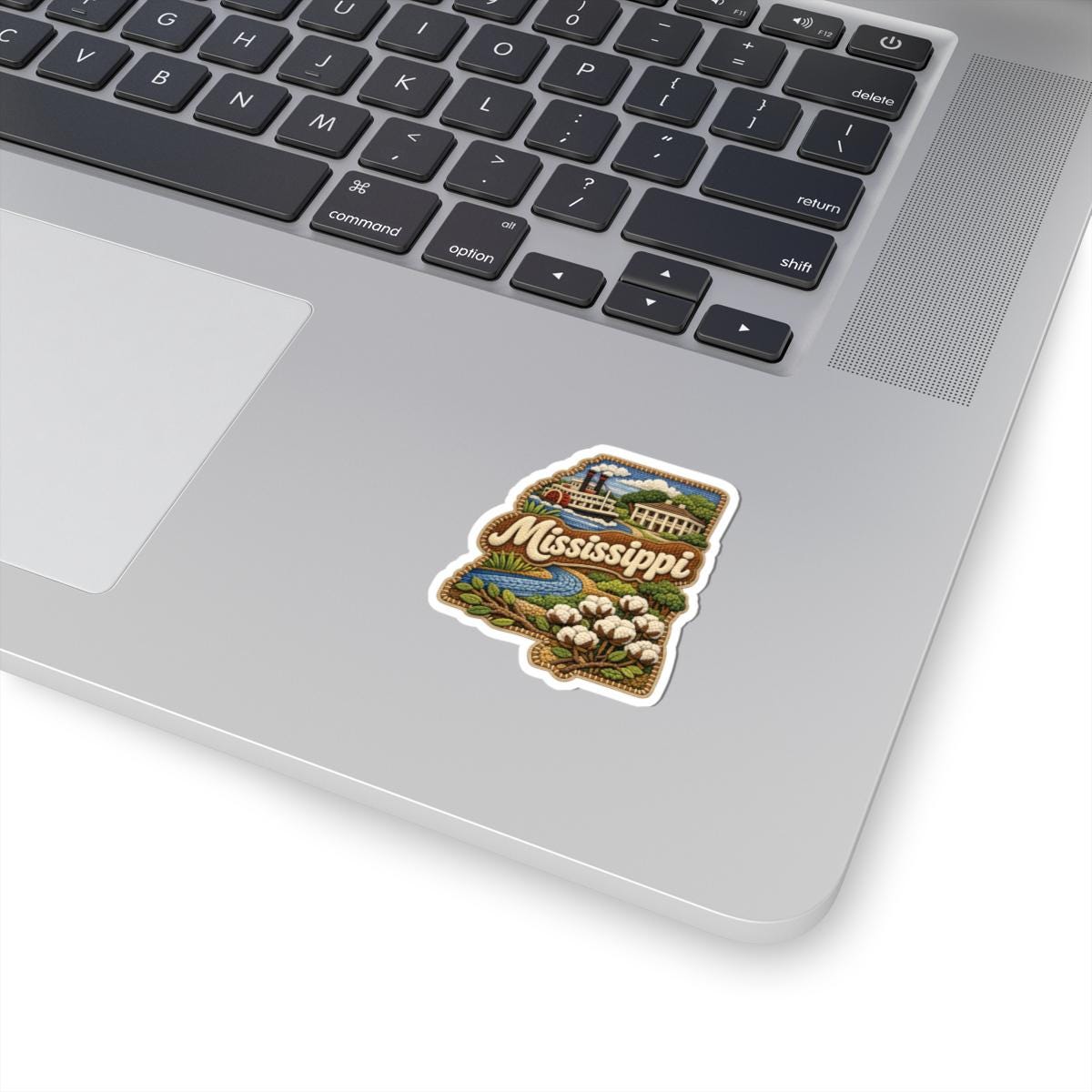 ColorFlow | Mississippi River Elegance Vinyl Sticker | Southern Plantation Steamboat and Delta Landscape Art