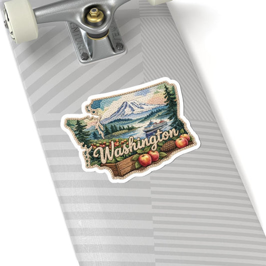 ColorFlow | Washington Evergreen Majesty Vinyl Sticker | Mountain Peaks Forest Shores and Pacific Northwest Art