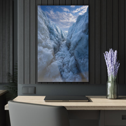 ColorFlow | Majestic Glacier Ice Passage Metal Wall Art | Frozen Arctic Landscape Decor | Cool Toned Nature Wall Accent