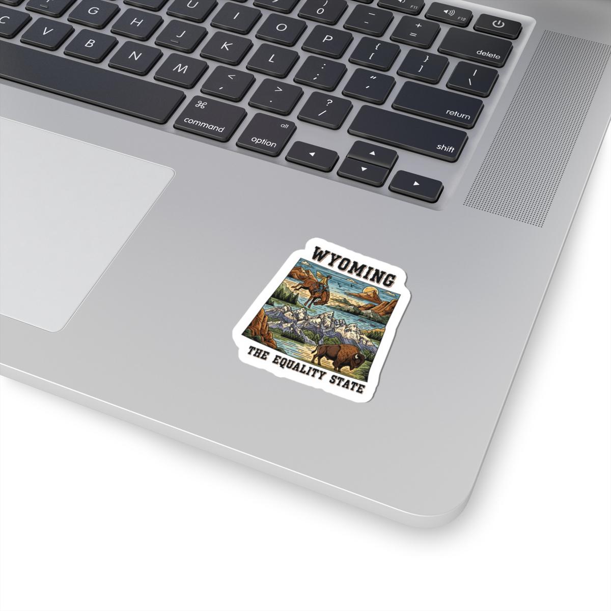 Wyoming Sticker Pack | Cowboy Bison Mountain Art, Equality State Vinyl (Glossy/Matte/Holographic)