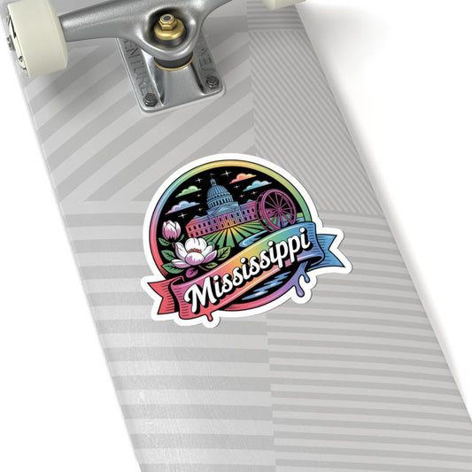 ColorFlow | Mississippi Magnolia Capitol Vinyl Sticker | Southern Heritage Scenic Travel Art Decal