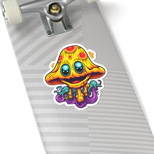 ColorFlow | Happy Psychedelic Mushroom Vinyl Sticker | Waterproof Cute Art Decal for Laptops Water Bottles Journals Decor
