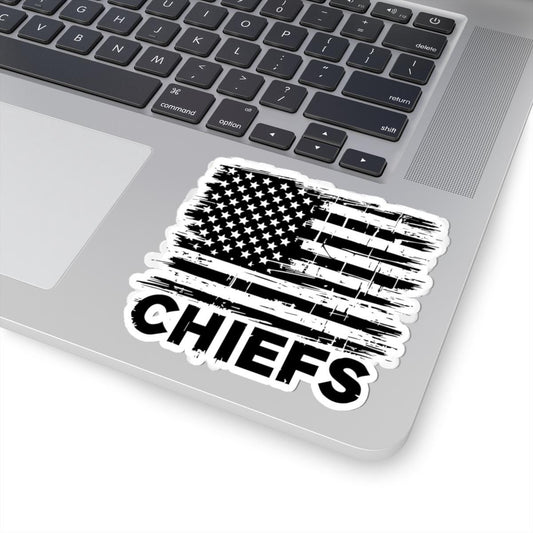 ColorFlow Chiefs Distressed Flag Sticker | Waterproof Vinyl Decal, Team Pride
