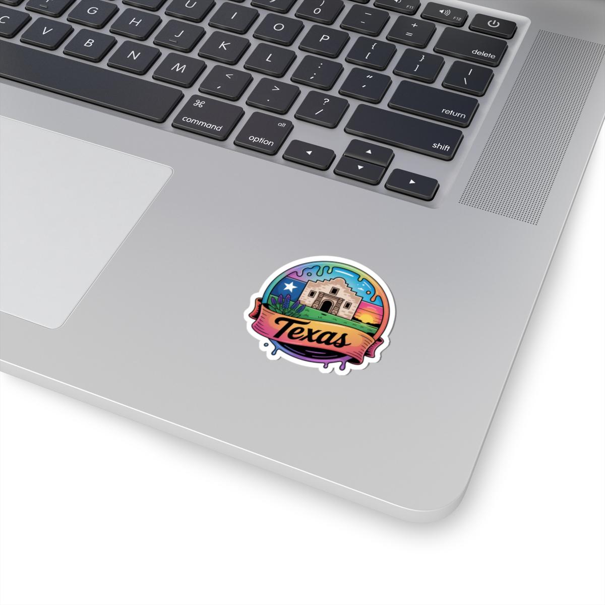 ColorFlow | Texas Alamo Sunset Skyline Vinyl Sticker | Lone Star State Travel Art Decal
