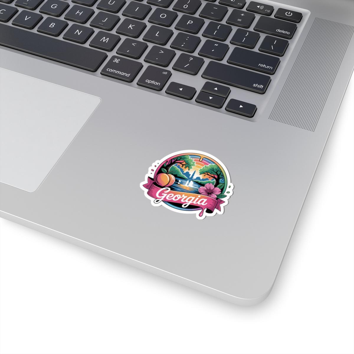 ColorFlow | Georgia Peach Skyline Sunset Vinyl Sticker | Southern State Scenic Travel Art Decal