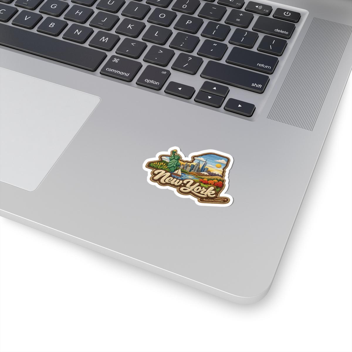 New York Skyline Sticker | Liberty Harbor Scenic Art Vinyl Decal