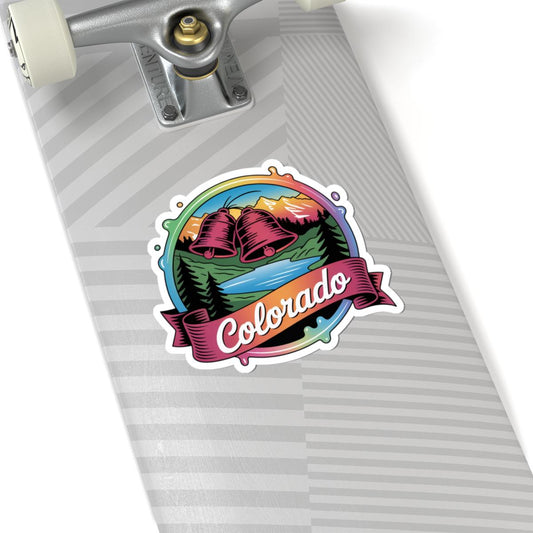 ColorFlow | Colorado Rocky Mountain Lake Scenic Vinyl Sticker | Outdoor Adventure Travel Art Decal