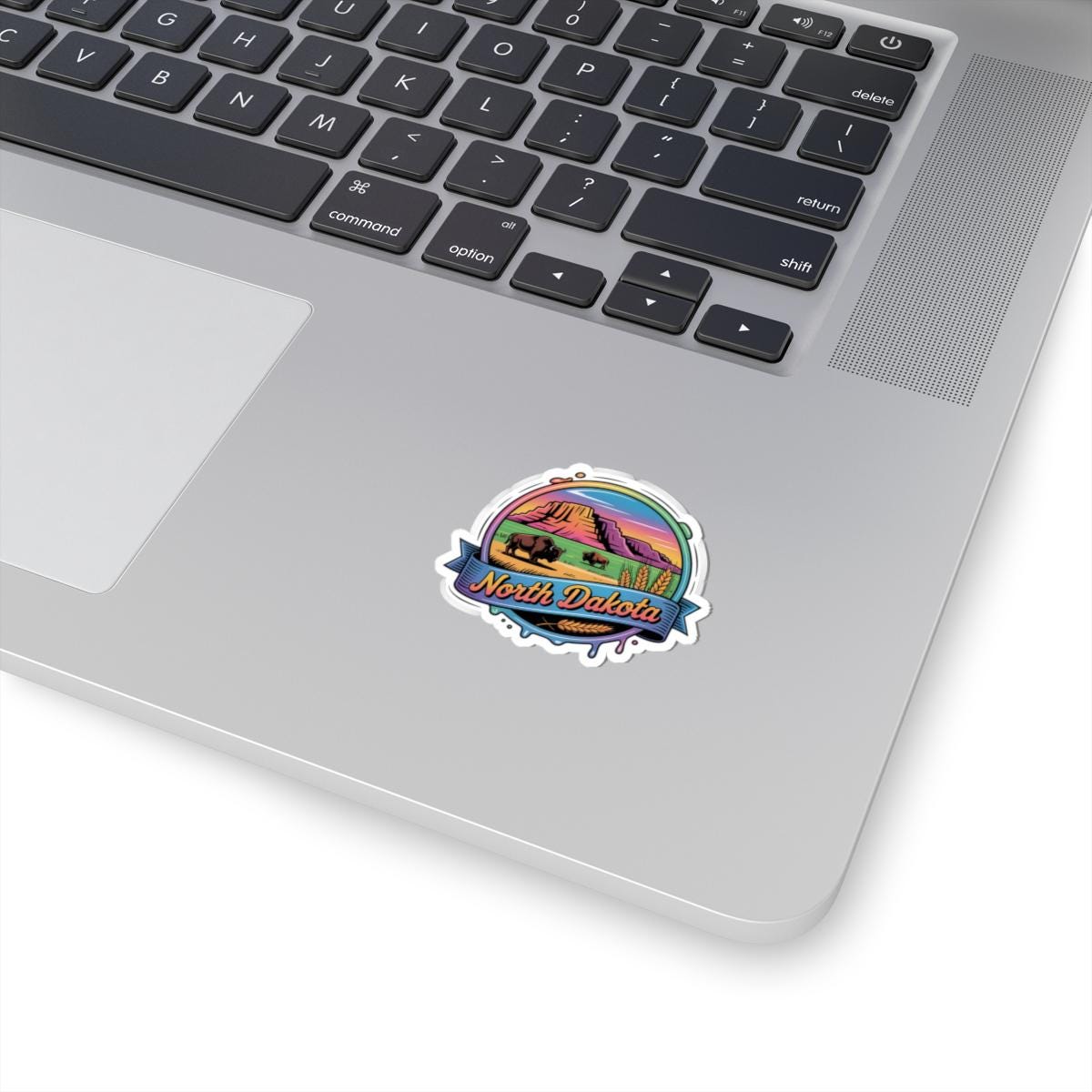 ColorFlow | North Dakota Badlands Bison Prairie Vinyl Sticker | Great Plains Scenic Travel Art Decal