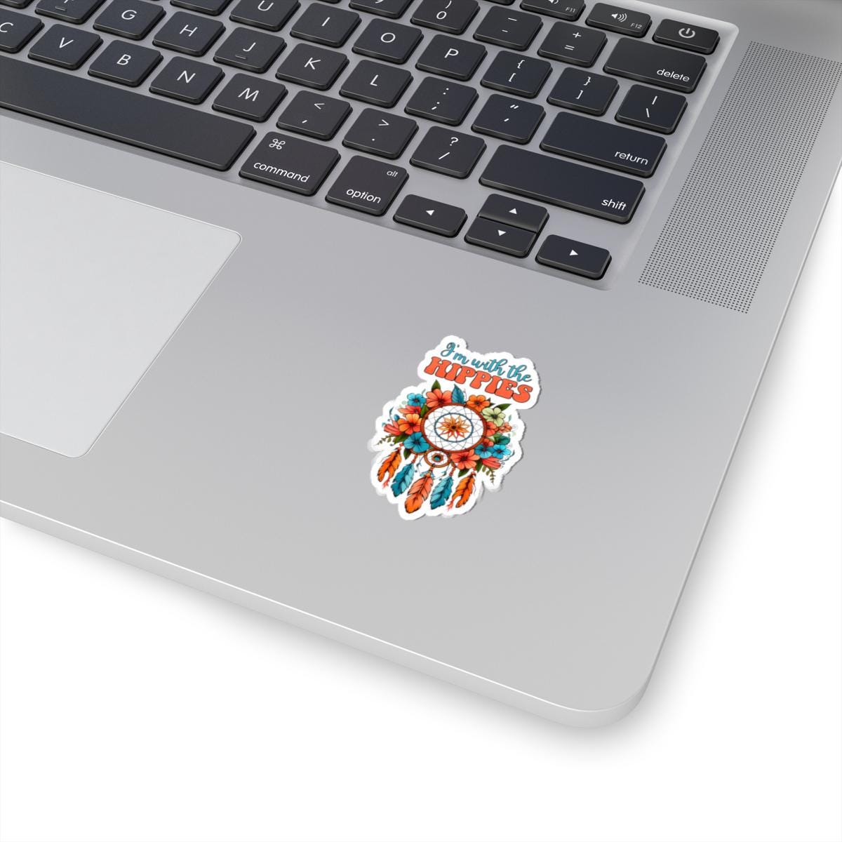 ColorFlow | Im With the Hippies Floral Dreamcatcher Boho Retro Peace Art Vinyl Sticker