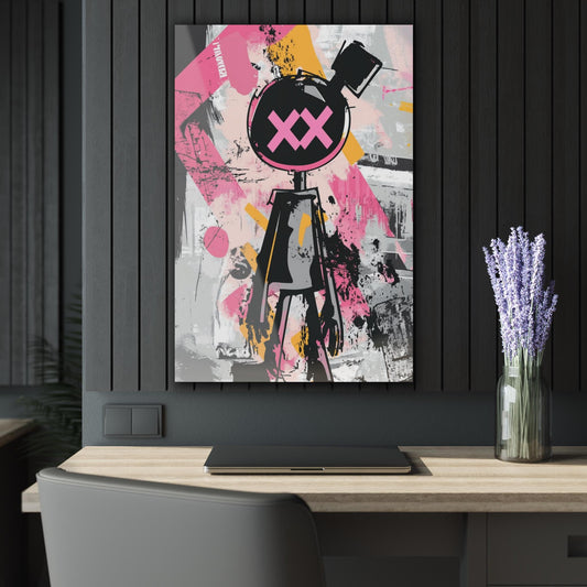 ColorFlow | X Eyes Bomb Character Metal Art Print | Graffiti Cartoon Artwork | Street Art Decor | Urban Pop Decor | Modern Art
