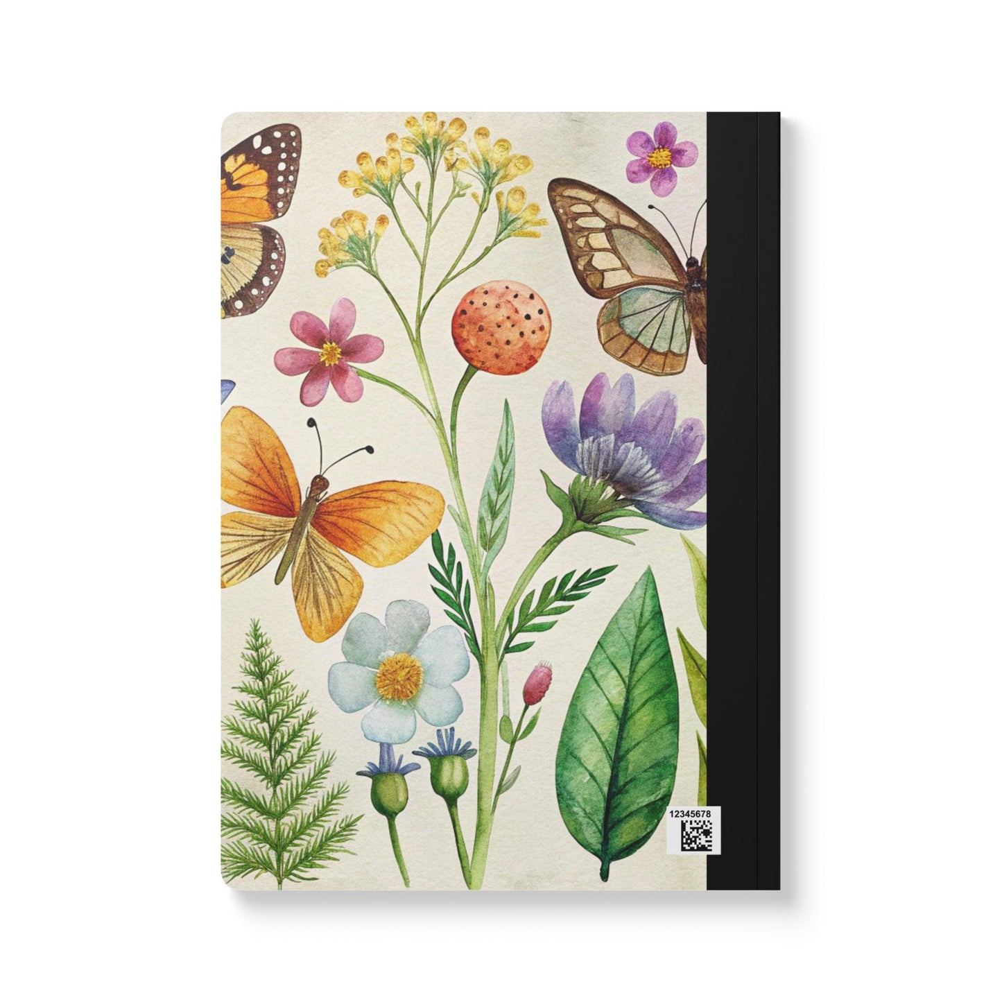 Golden Garden Butterfly Composition Notebook | Watercolor Floral Journal for Students Writers