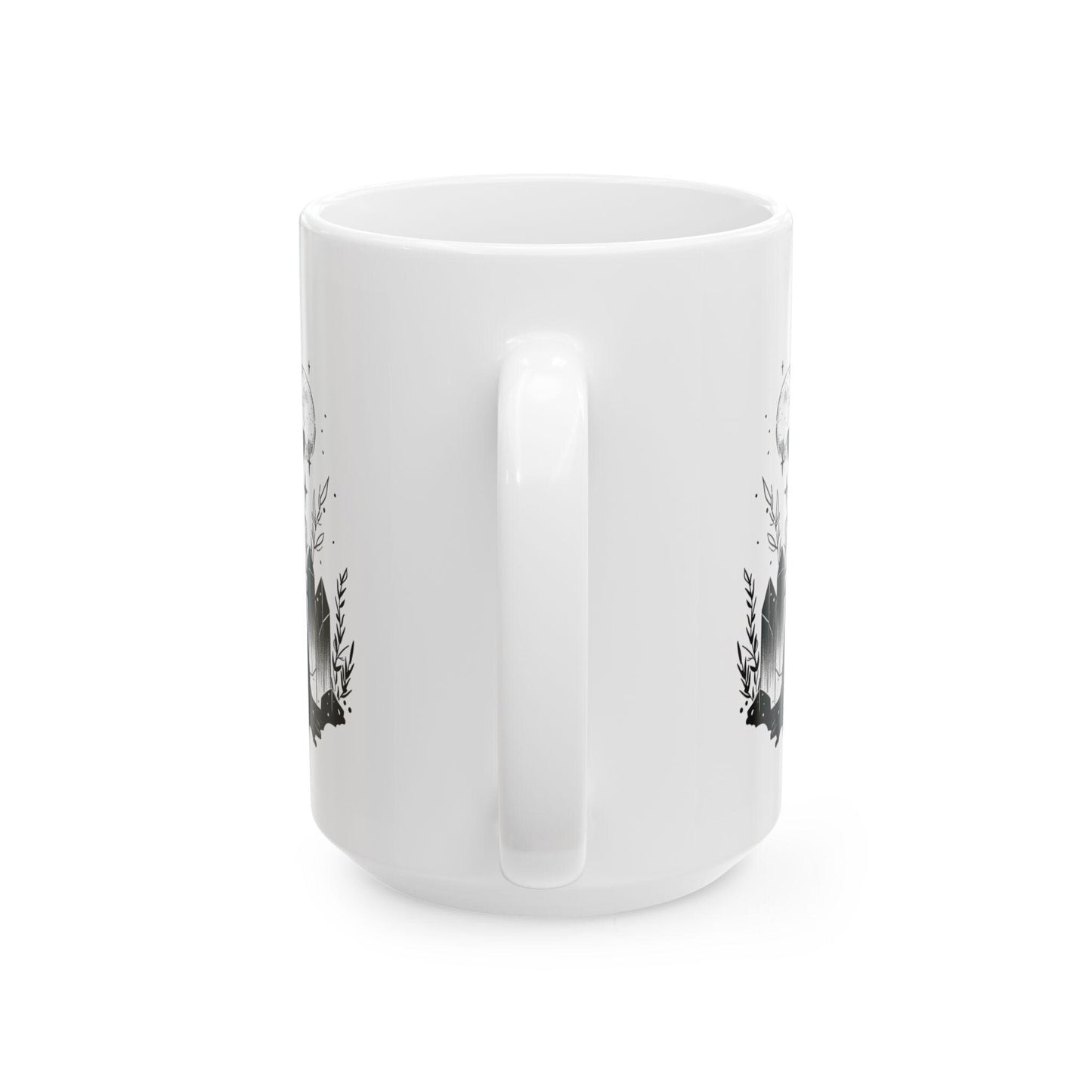 Witch Moon Ceramic Mug | Mystical Crystal Art Coffee Cup (15 oz)