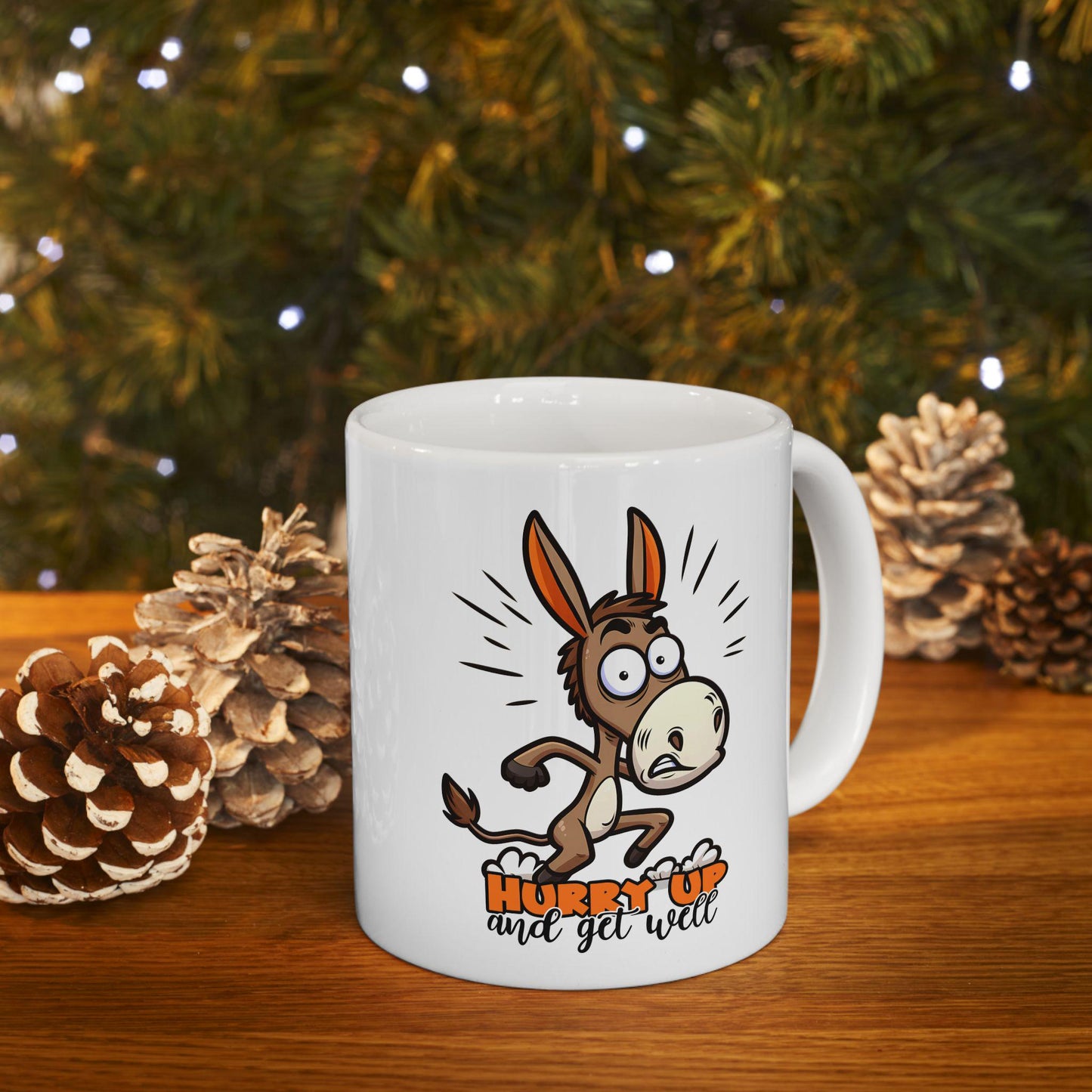 Funny Donkey Get Well Mug | Humorous Cartoon Coffee Cup (15 oz)
