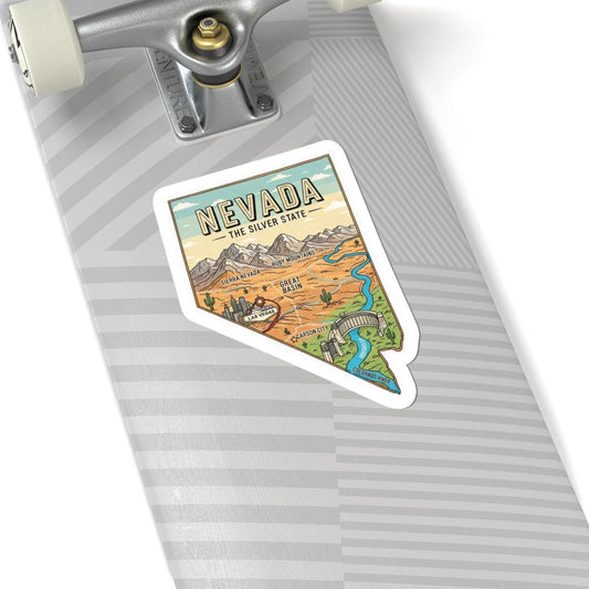 Nevada The Silver State Vinyl Sticker | Waterproof Durable Decal (USA Made)