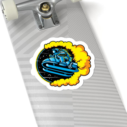 Astronaut Snowmobile Sticker | Cosmic Space Rider Vinyl Decal