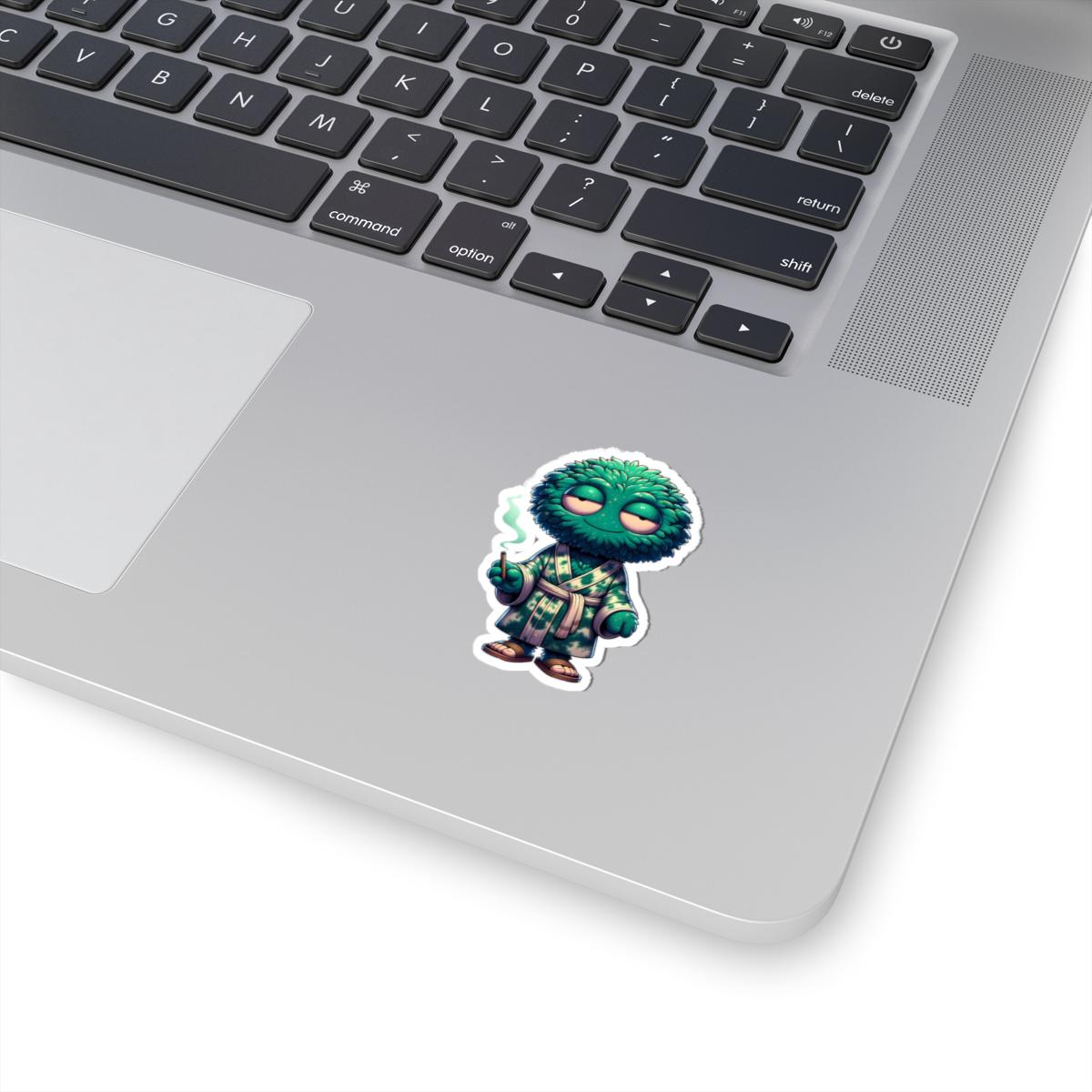 Zen Green Monster Sticker | Waterproof Vinyl Laptop Decor (Glossy)