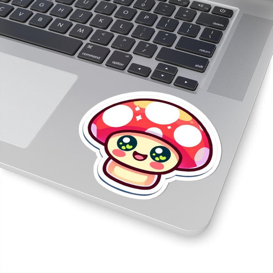 Kawaii Mushroom Sticker | Sparkle Eyes, Cottagecore Fungi Vinyl Decal