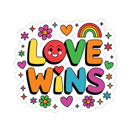 Love Wins LGBTQ Sticker | Rainbow Pride Vinyl Decal (Glossy)