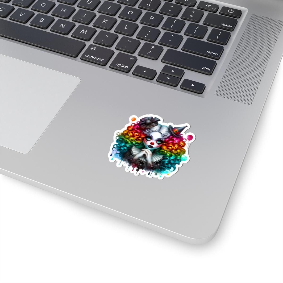 Rainbow Gothic Clown Sticker | Dark Carnival Harlequin Art Vinyl